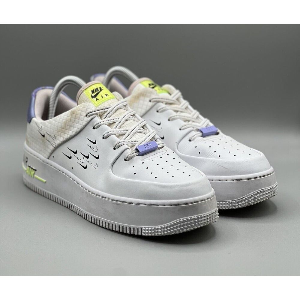 Nike Air Force 1 Sage Easter 2019 White Purple Volt CU4770-100 Women's 9.5 READ